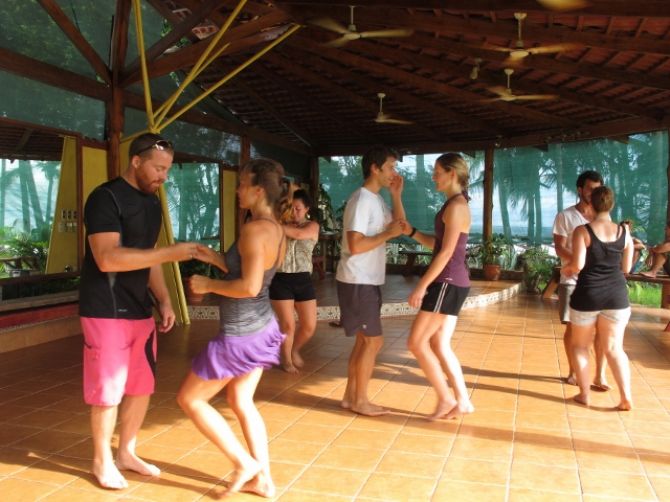 Latin Dance Class at our beachfront campus